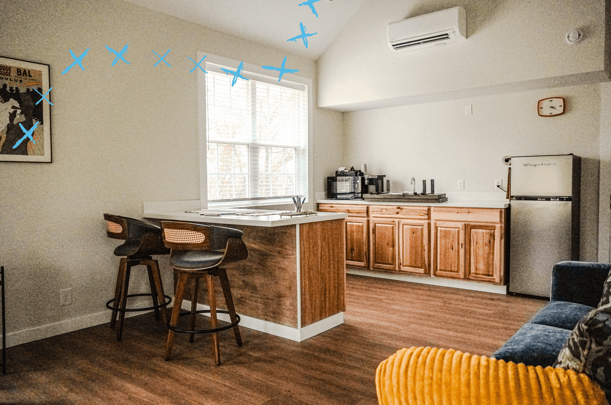 The full kitchen inside of Jack's House.